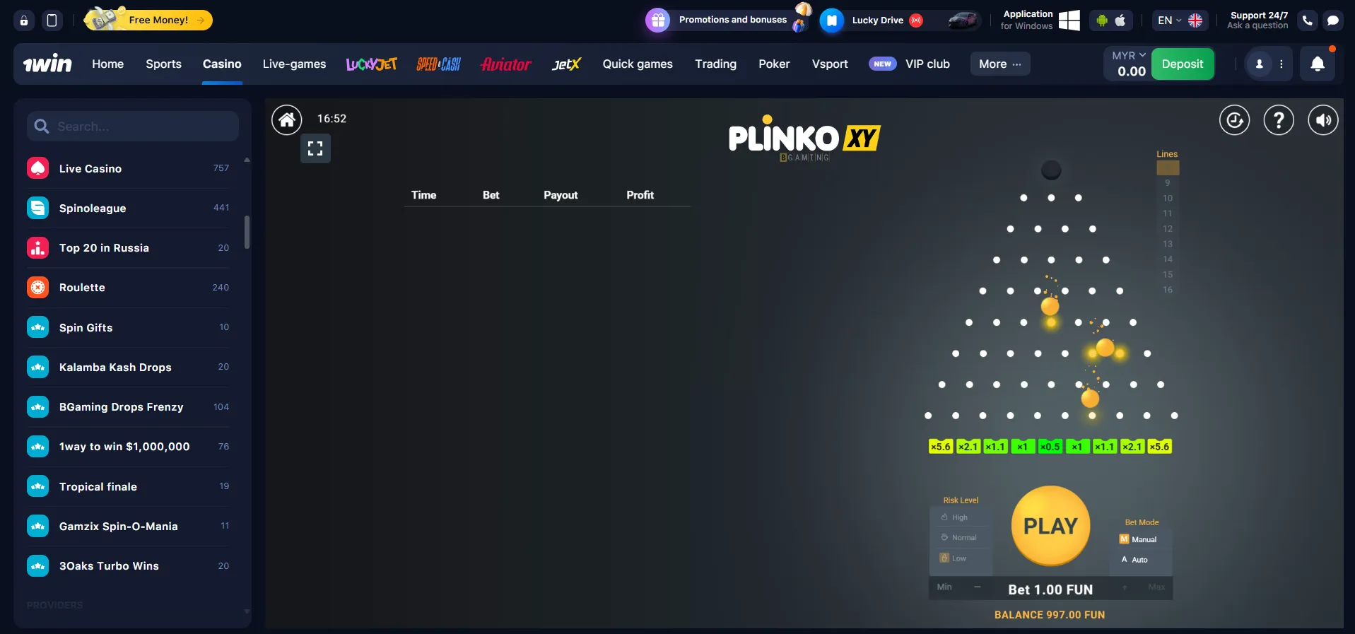 How to play Plinko demo